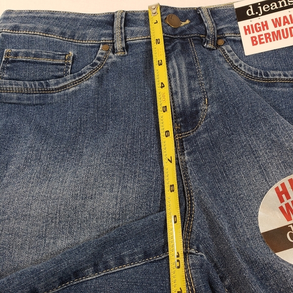 d.jeans High Waist‎ Bermuda Womens Shorts 8 Medium Blue Denim - Picture 10 of 12